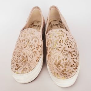 Keds x Rifle Paper Slip-ons Blush & Gold